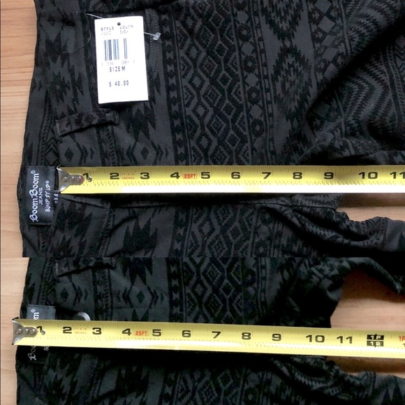 NEW BOOM BOOM Jeans Bump It Up Flocking Jegging Leggings Black Medium Juniors - Picture 10 of 14